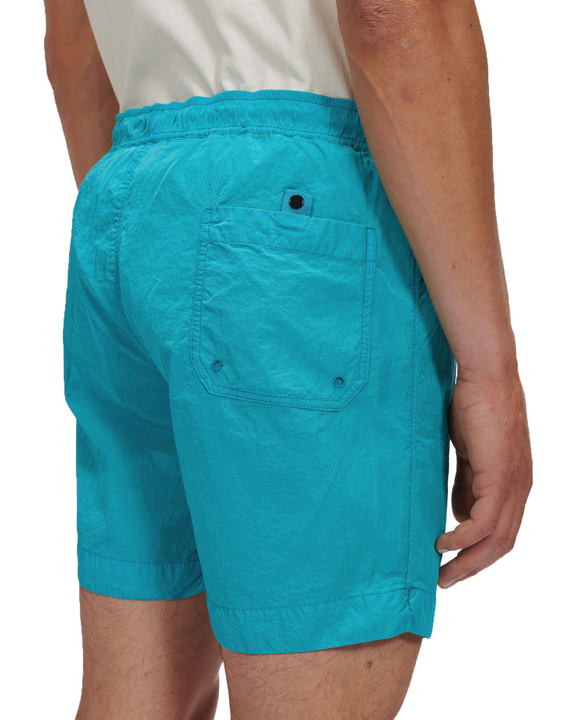 CP Company Eco-Chrome R Long Logo Swim Shorts Tile Blue