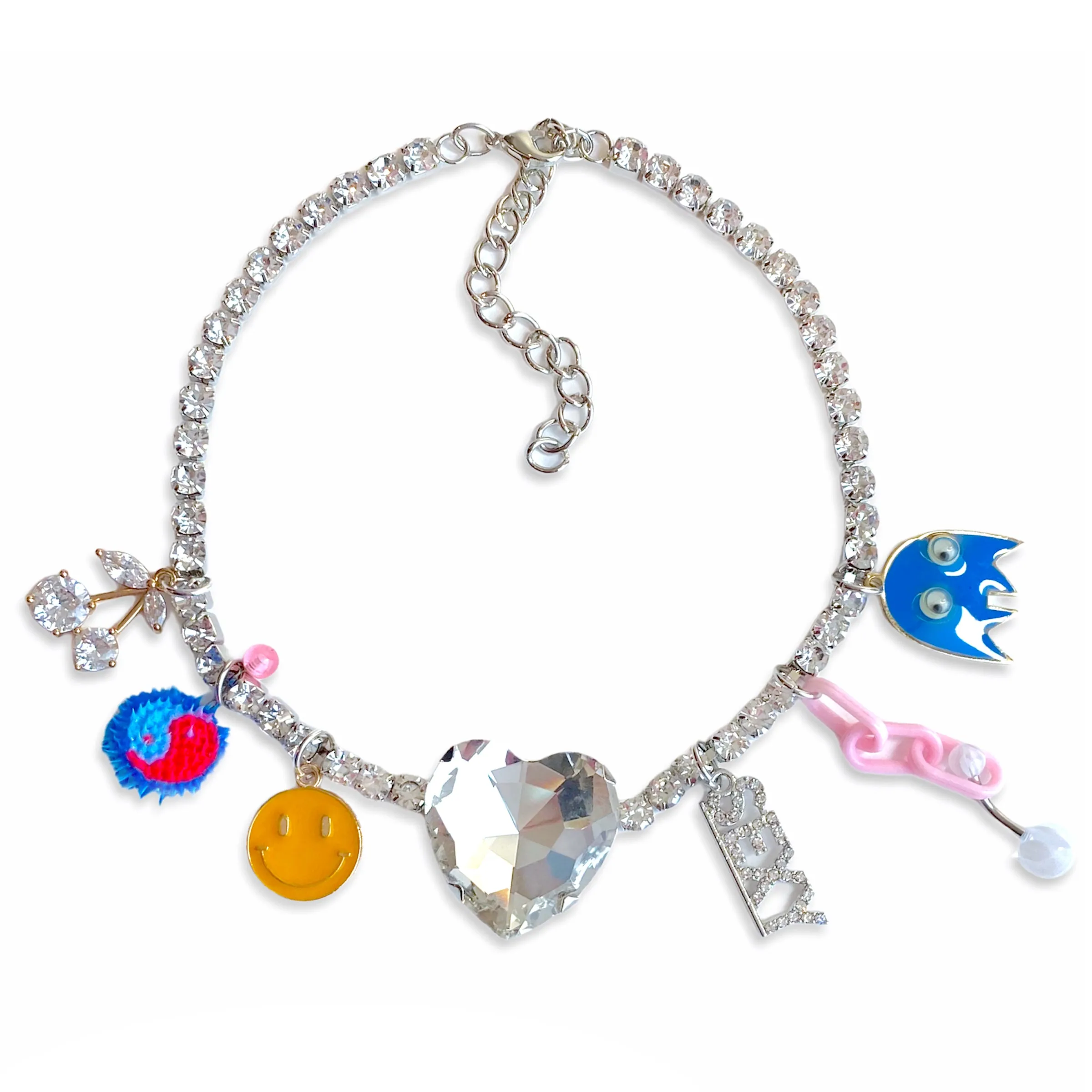 Crystal Heart Charm Necklace