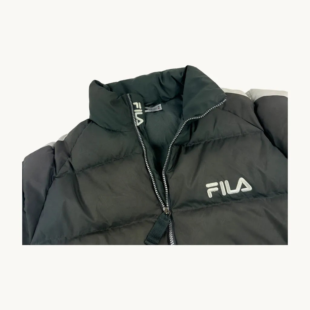 Dark Grey 90s FILA Puffer Jacket Coat (L)