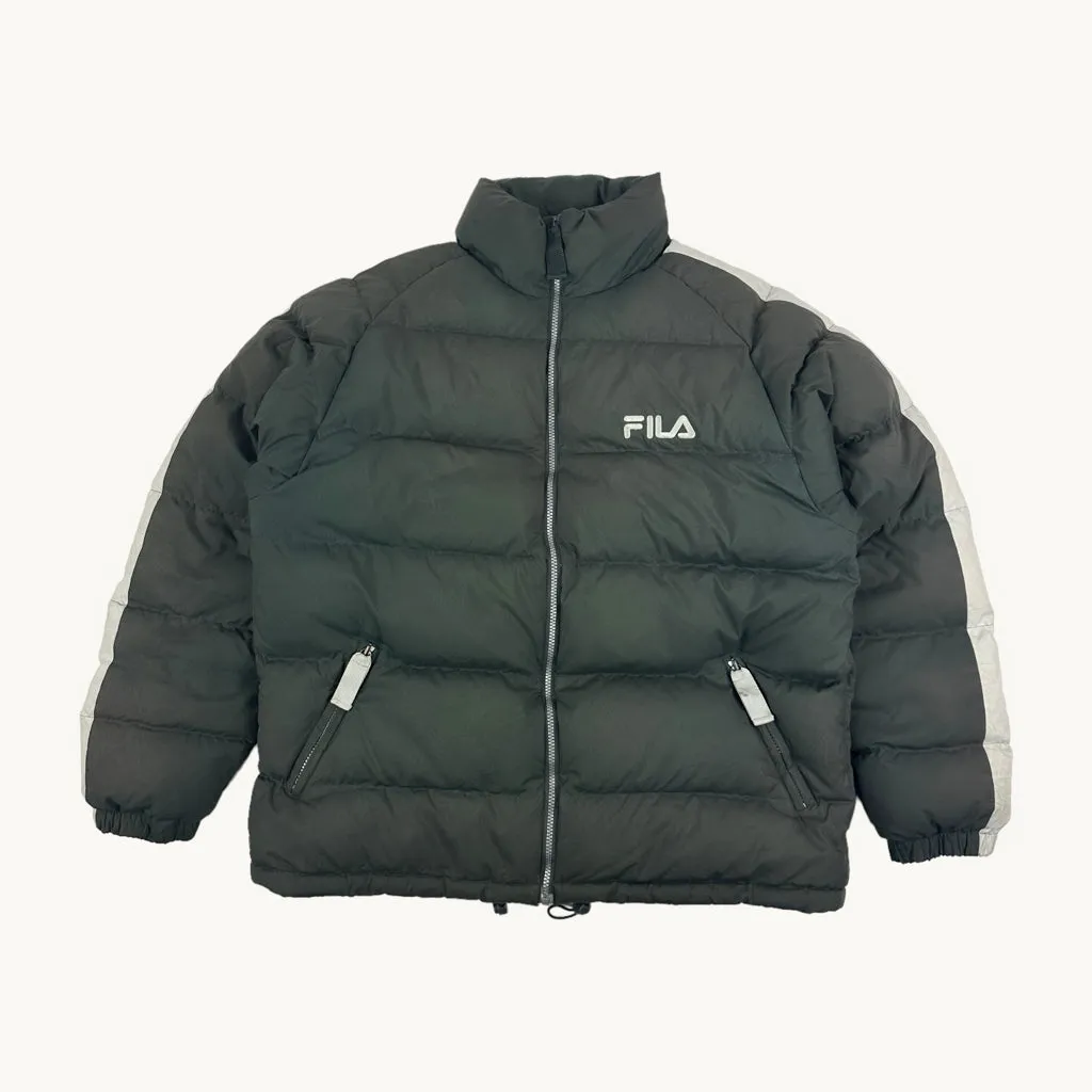 Dark Grey 90s FILA Puffer Jacket Coat (L)