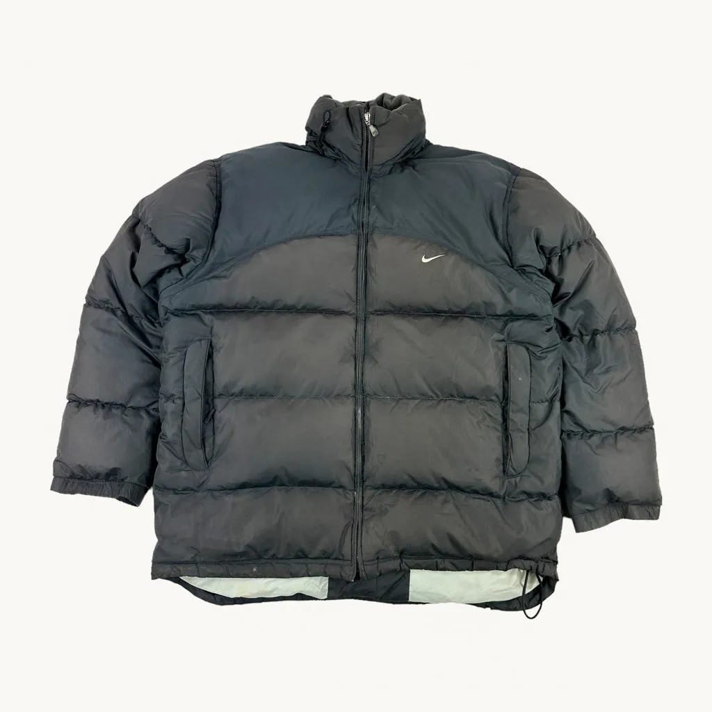 Dark Grey y2ks NIKE Puffer Jacket Coat (XL)