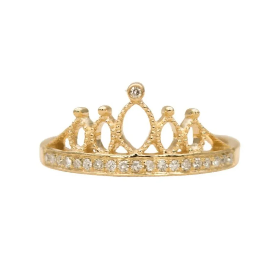 Diamond Crown Ring 18K Gold AD1225