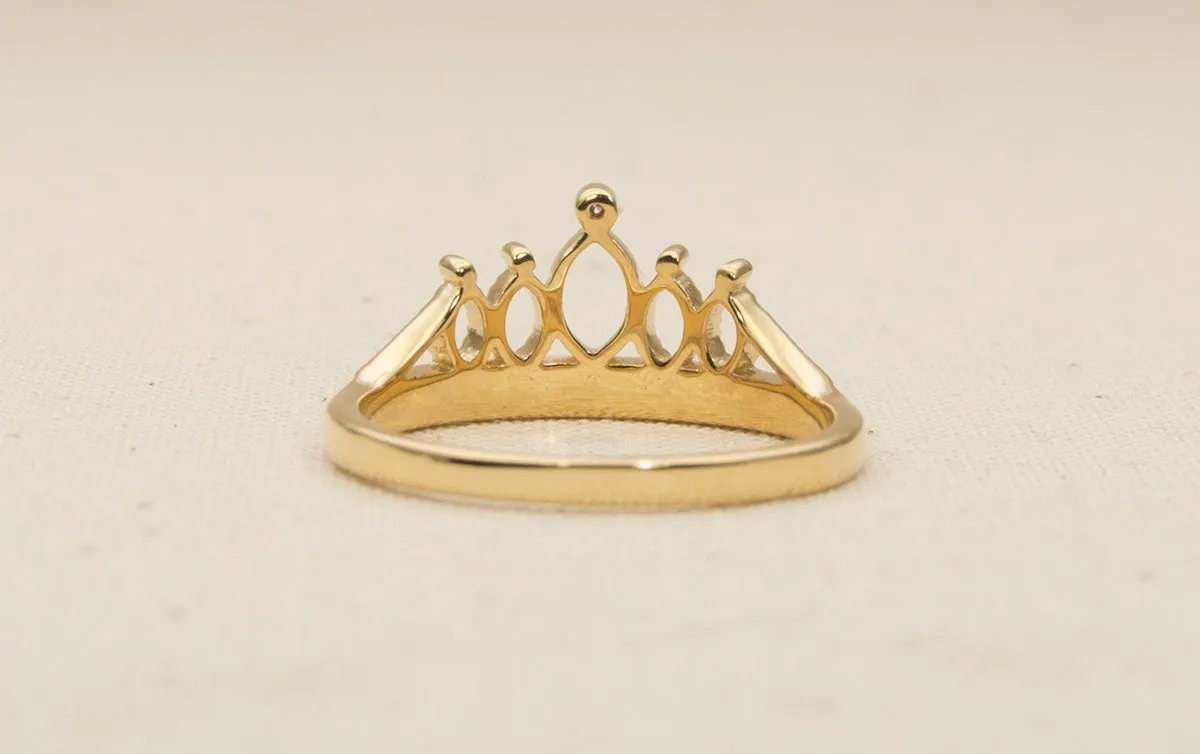 Diamond Crown Ring 18K Gold AD1225