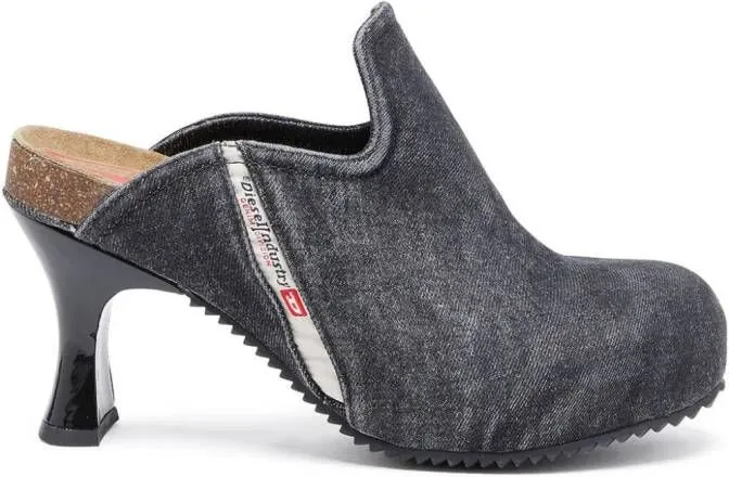 Diesel D-Woodstock W 80mm denim mules Black