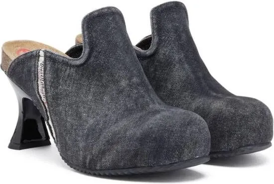 Diesel D-Woodstock W 80mm denim mules Black