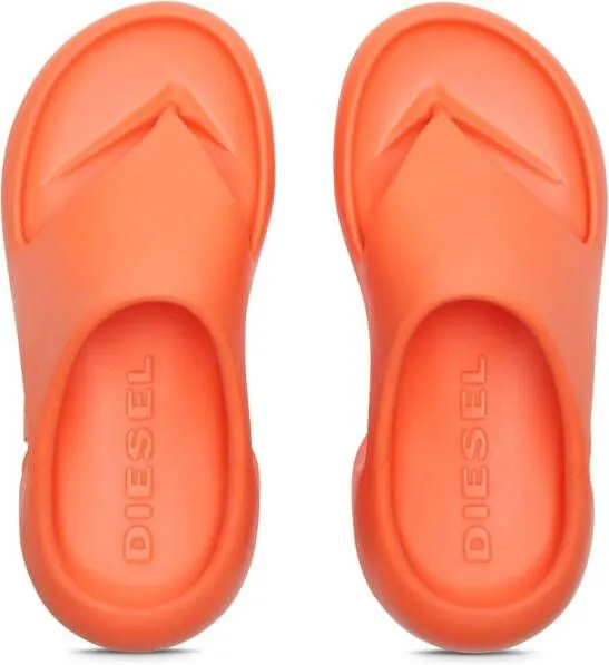 Diesel Sa-Maui X logo-embossed flip-flops Orange