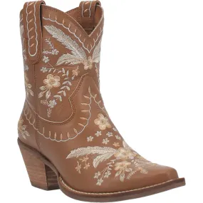 Dingo Womens Primrose Cowboy Boots Leather Brown