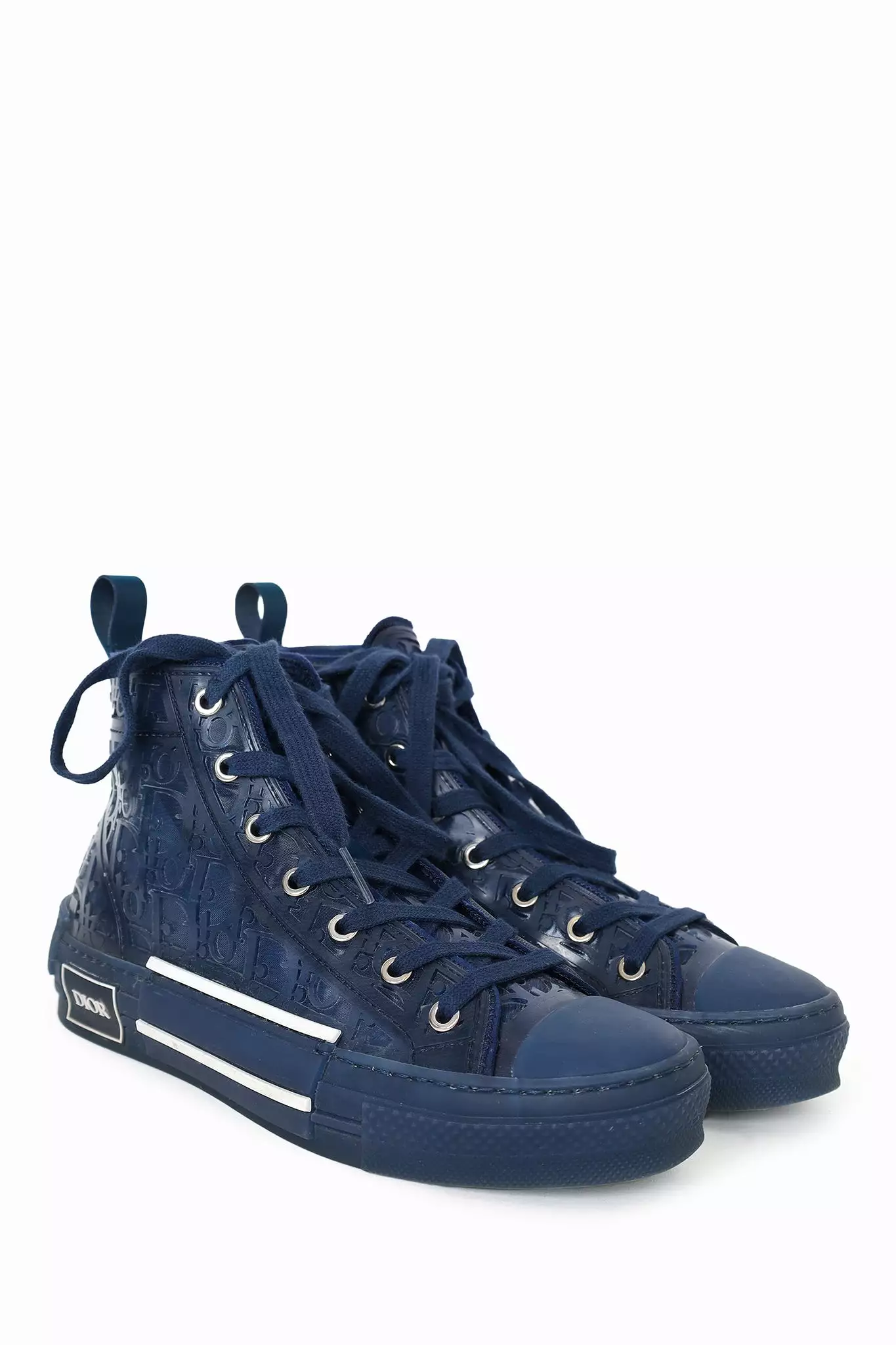 Dior Homme Navy Oblique B23 High Top Sneaker Size 38