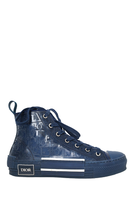 Dior Homme Navy Oblique B23 High Top Sneaker Size 38