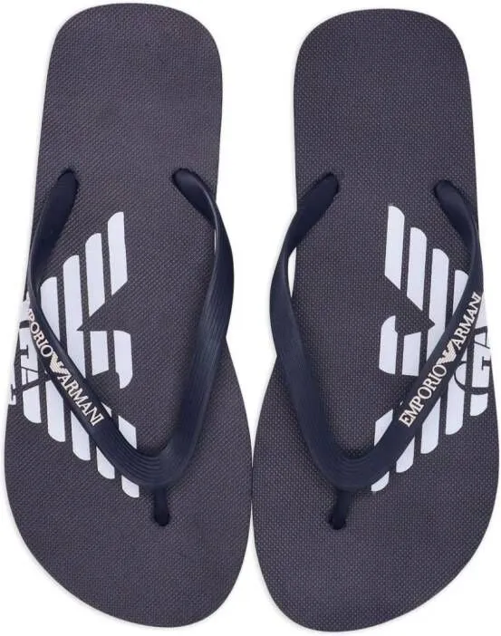 Emporio Armani logo-print flip flops Black