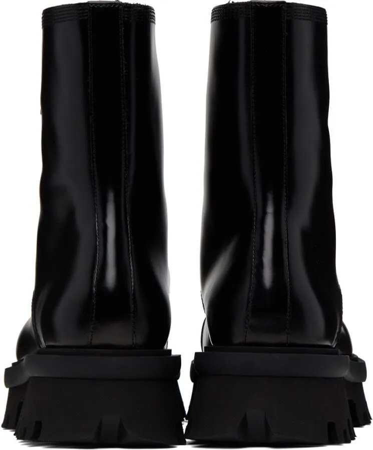 Ferragamo Black Combat Boots