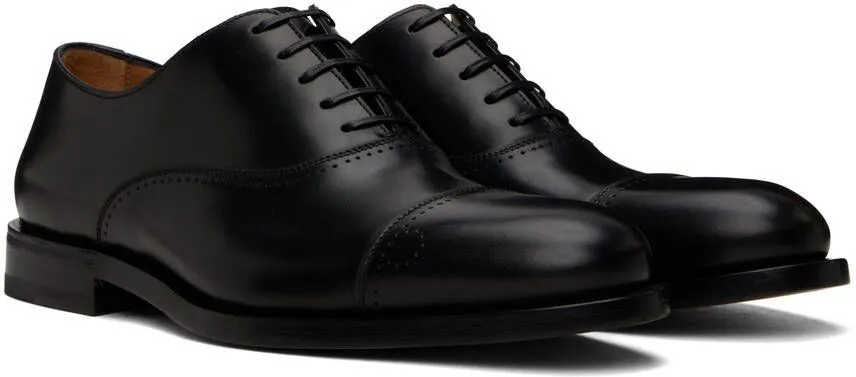 Ferragamo Black Giovanni Oxfords