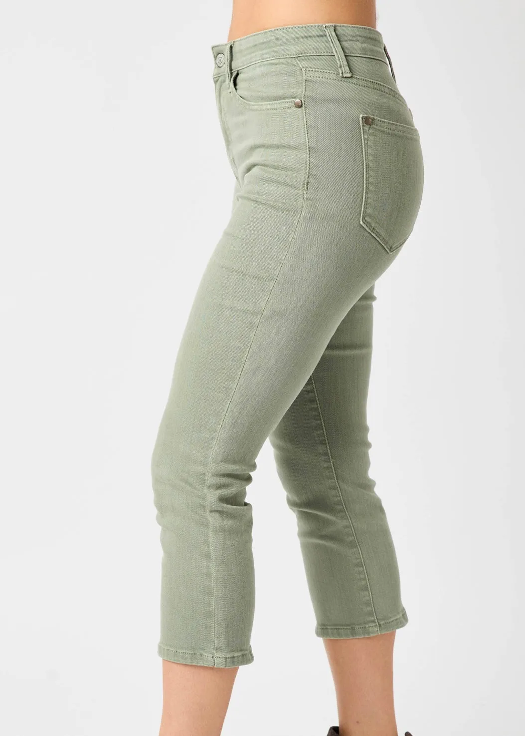 FINAL SALE - Judy Blue High Waist Sage Capri Jean