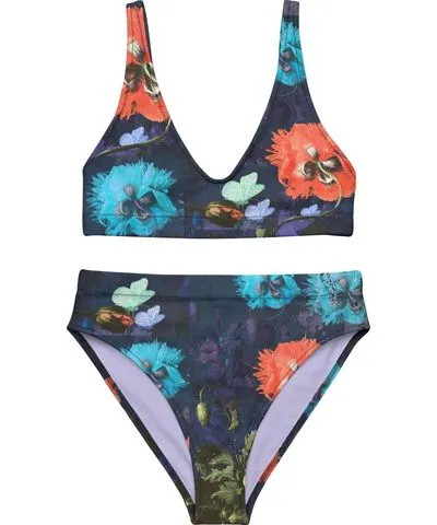 Formula S7 Women's Blue Exquisite Floral Recycled High-Waisted Bikini