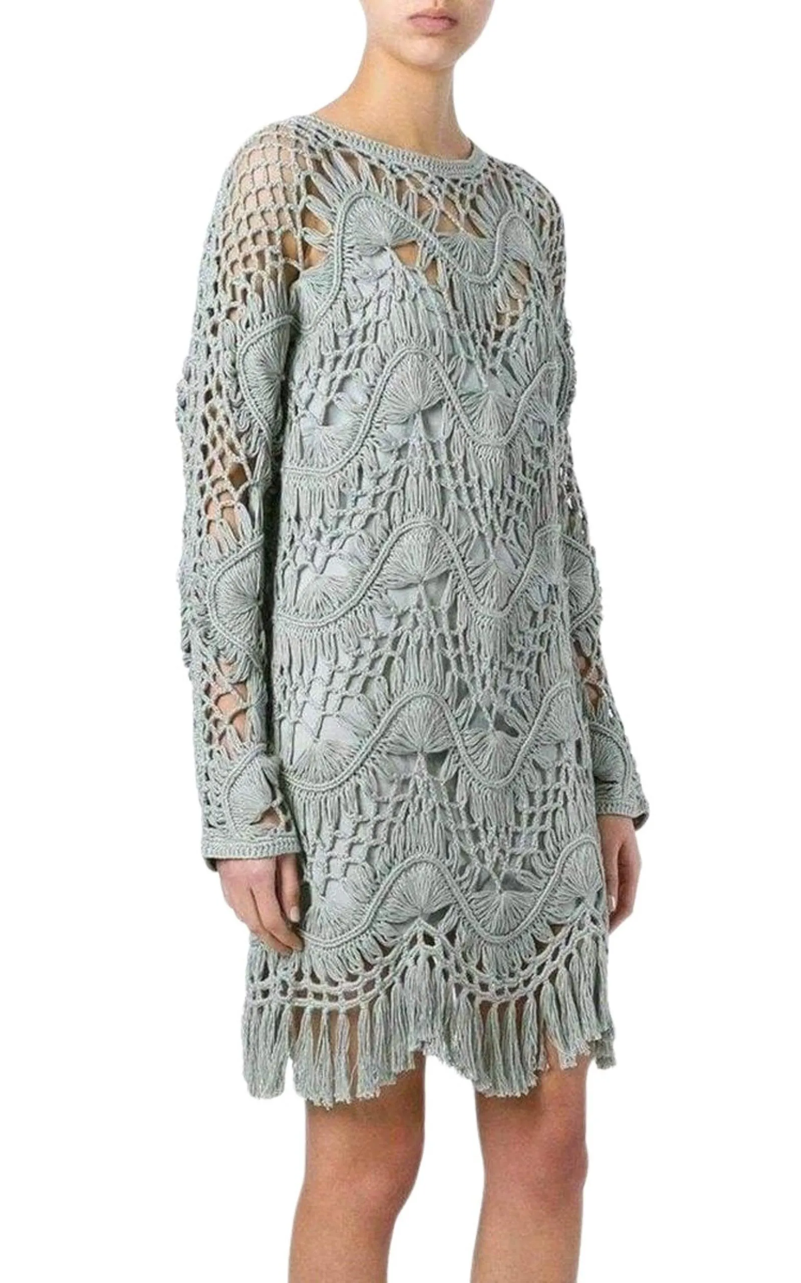 Fringed Macrame Dress