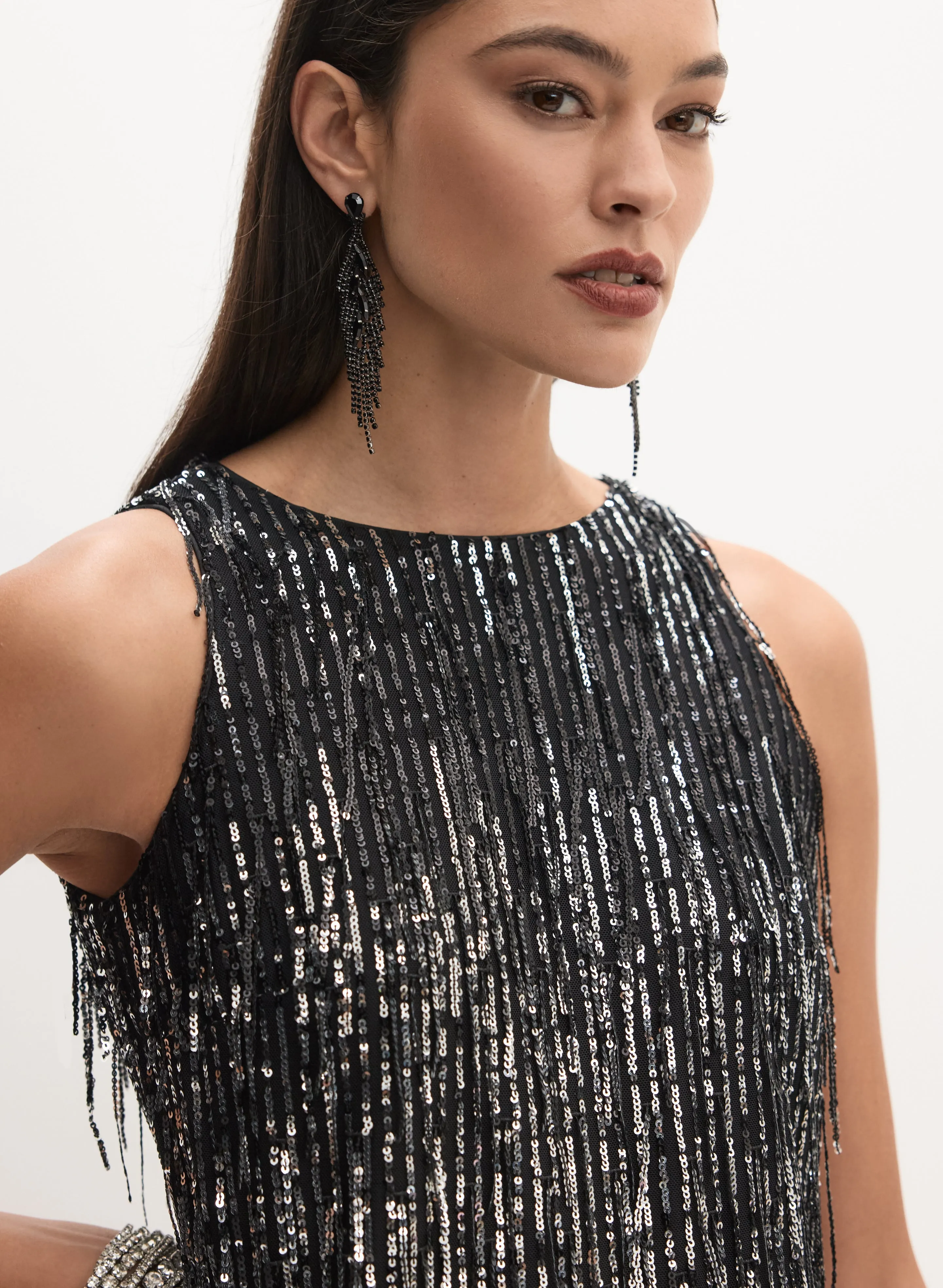 Fringed Sequin Dress