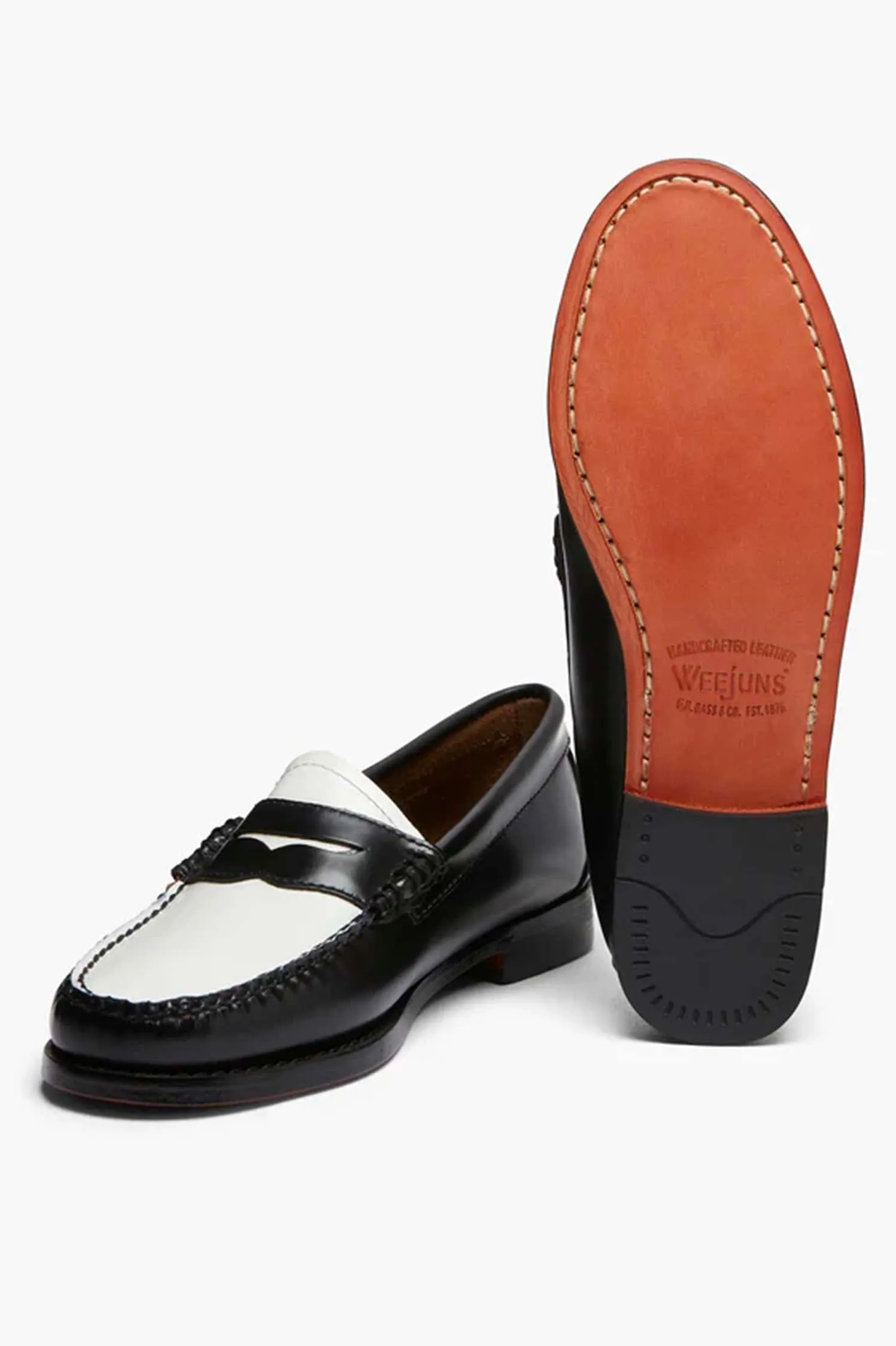 GH BASS PENNY LOAFERS BLACK & WHITE