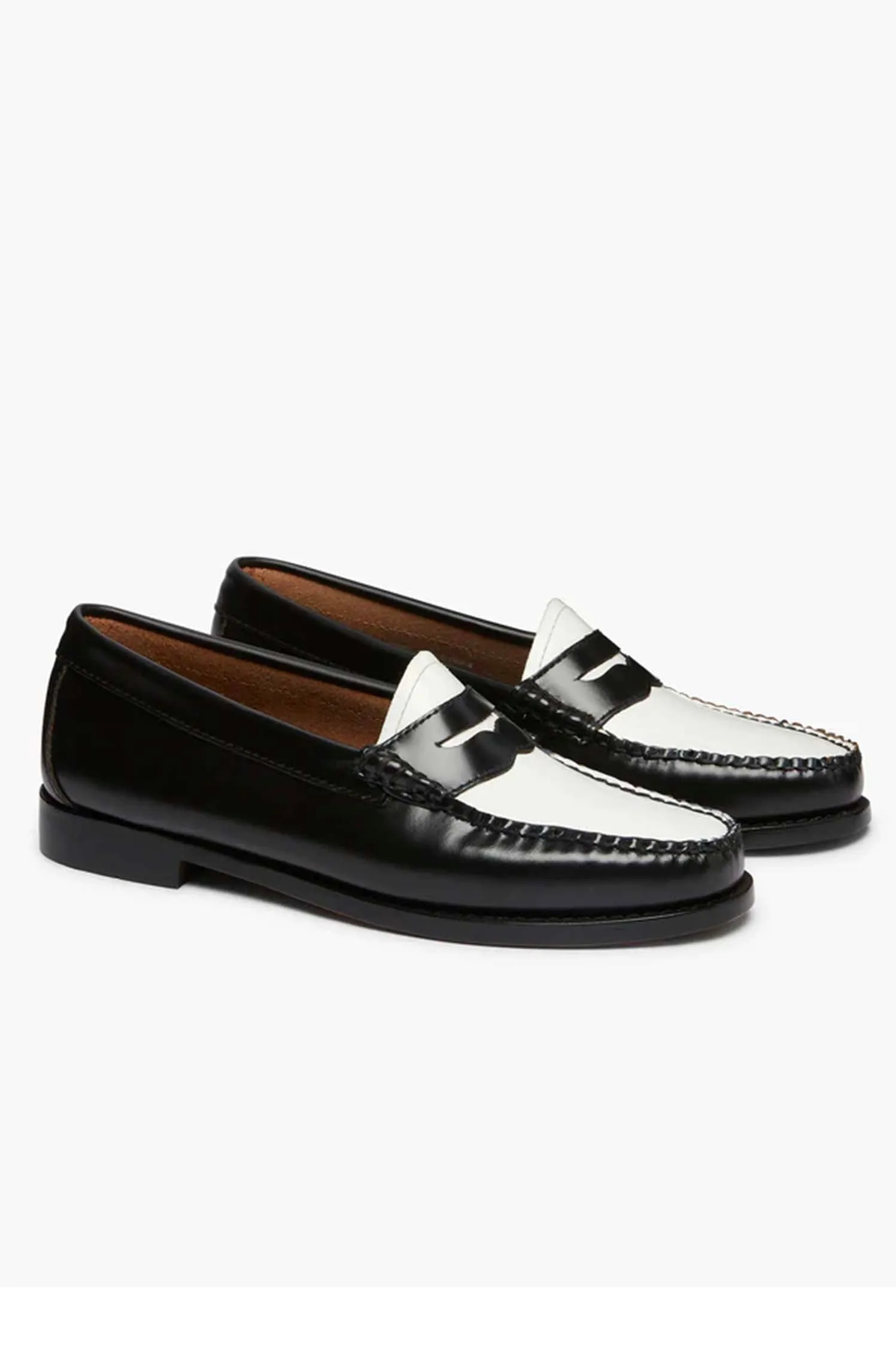 GH BASS PENNY LOAFERS BLACK & WHITE