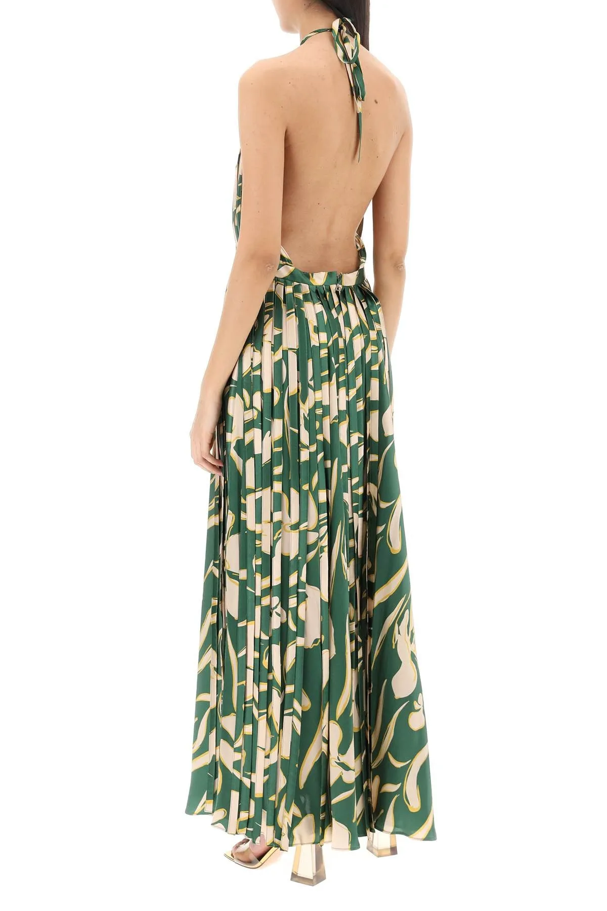 giorgia fringed maxi dress 5L00005 NS00016 GREEN FLORAL