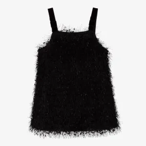 Girls Black Fringed Dress