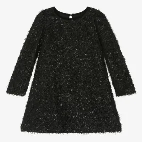 Girls Black Fringed Lurex Dress 