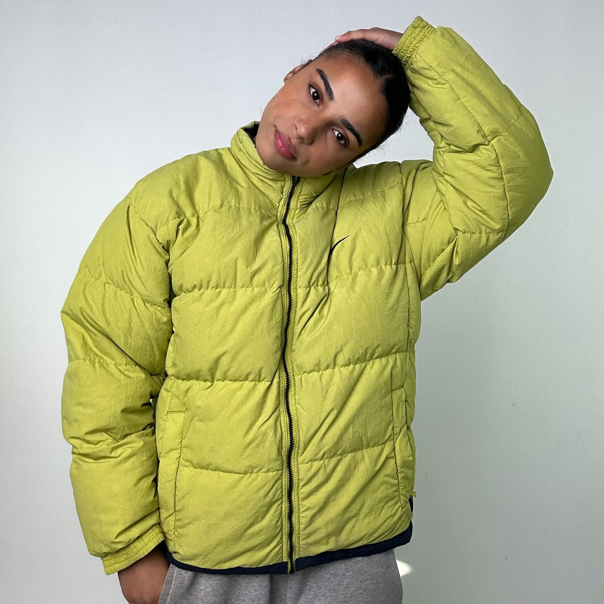 Green 90s NIKE Reversible Puffer Jacket Coat (L)