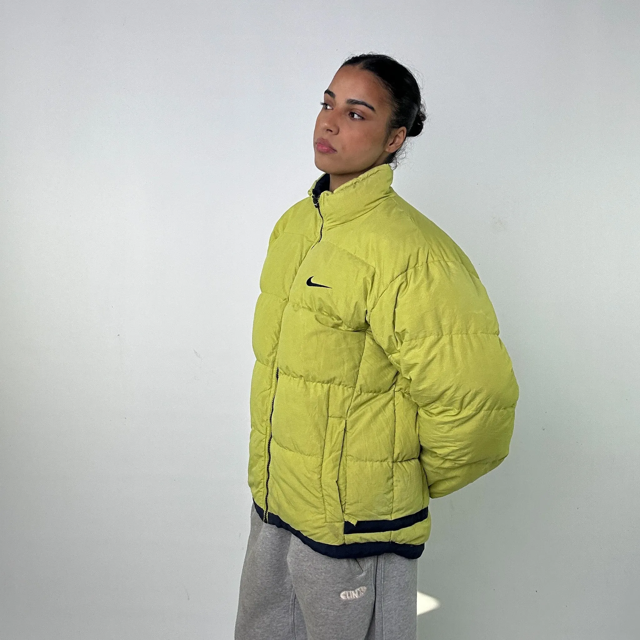 Green 90s NIKE Reversible Puffer Jacket Coat (L)