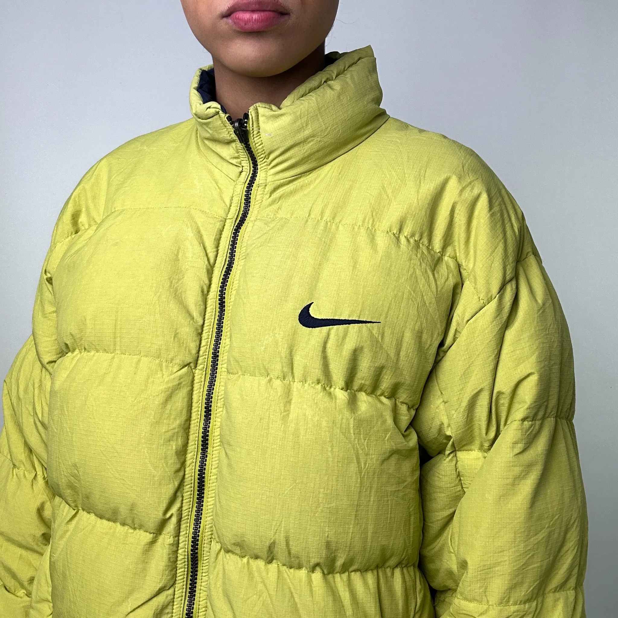 Green 90s NIKE Reversible Puffer Jacket Coat (L)