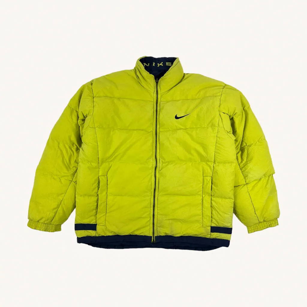 Green 90s NIKE Reversible Puffer Jacket Coat (L)