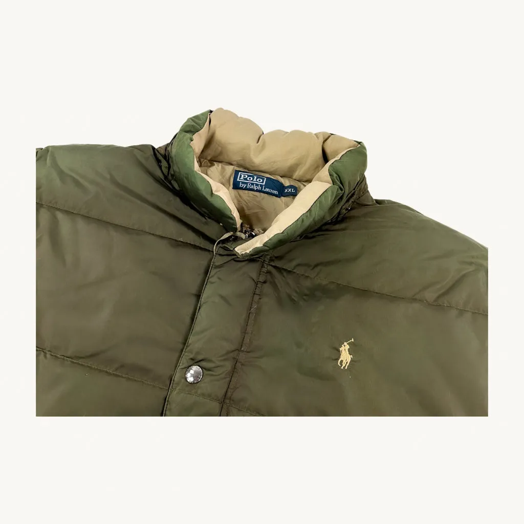 Green 90s Polo Ralph Lauren Puffer Jacket Coat (XL)