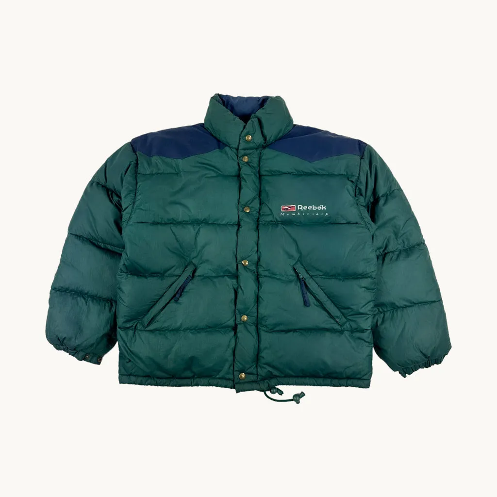 Green 90s Reebok Puffer Jacket Coat (S)