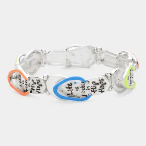 iLLASPARKZ 'Life is Better In Flip Flops' Metal Stretch Bracelet