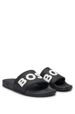 Italian-made slides with raised logo