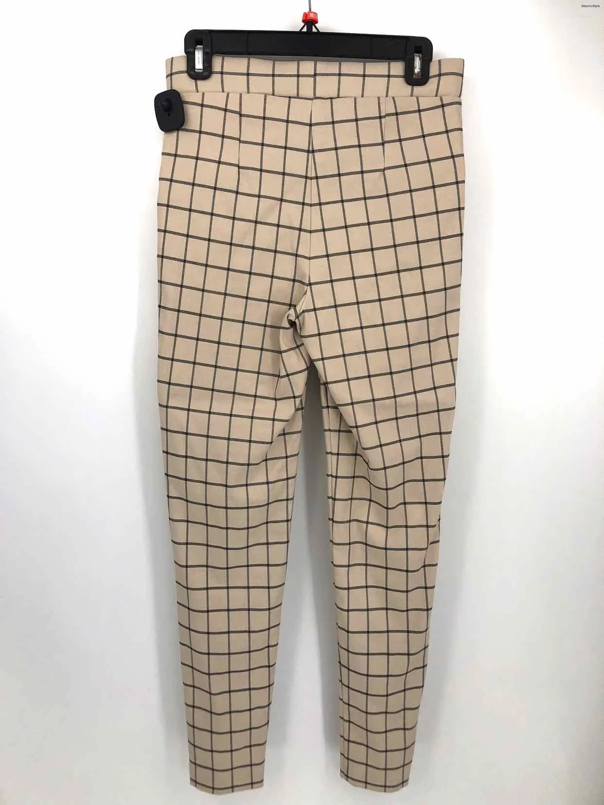 JOSEPH RIBKOFF Cream Black Plaid Size 8  (M) Pants