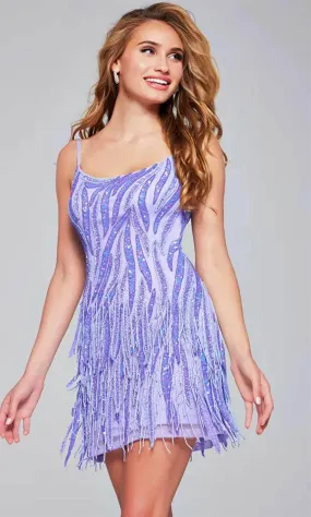 Jovani 39628 - Sequin Fringed Cocktail Dress