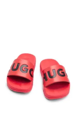 Kids' lightweight slides with logo strap