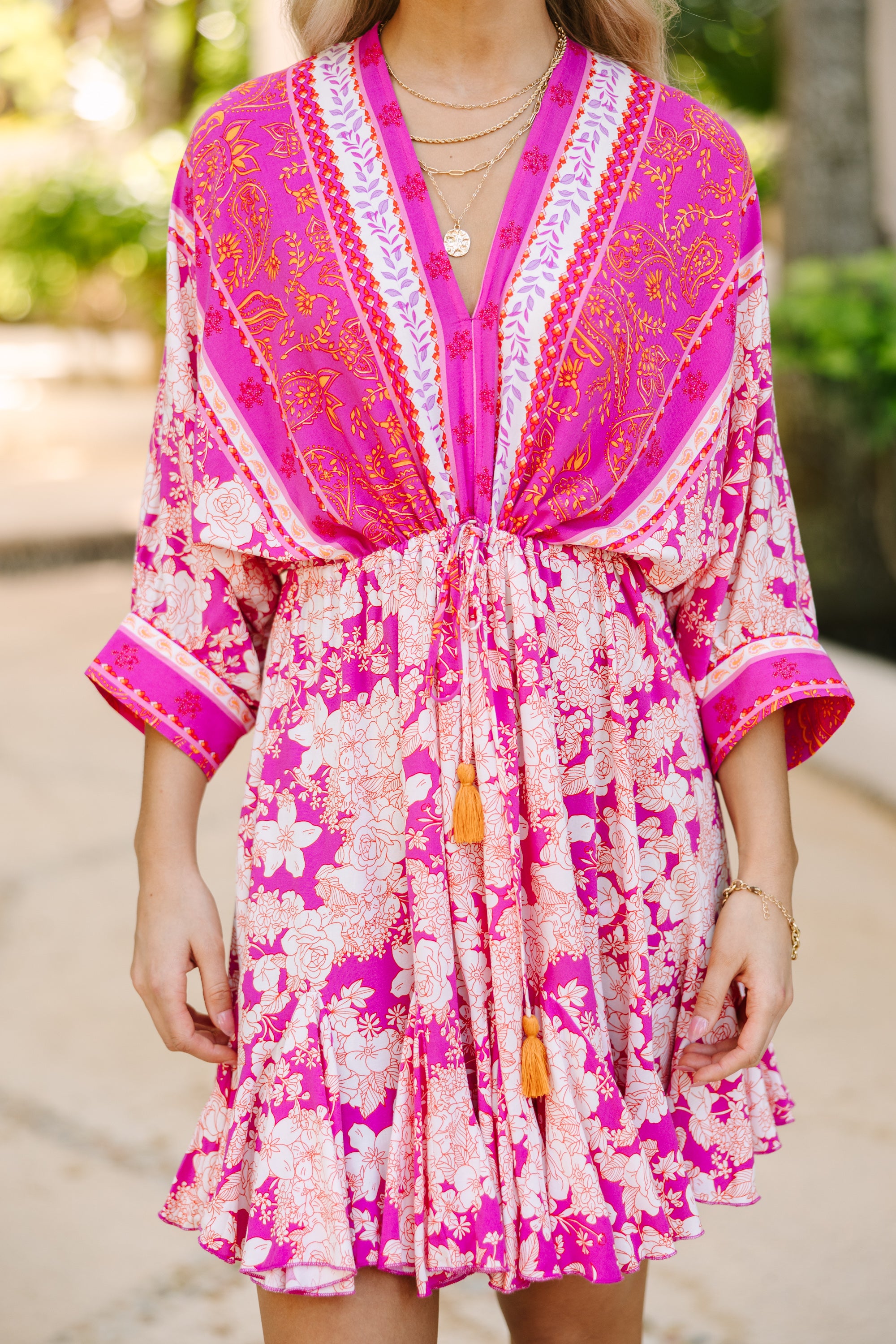 Know You Better Fuchsia Pink Floral Dress