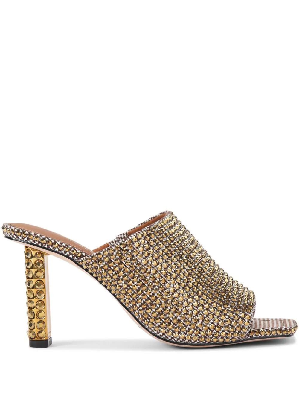 Kurt Geiger London 74mm Mayfair crystal-embellished mules - Neutrals