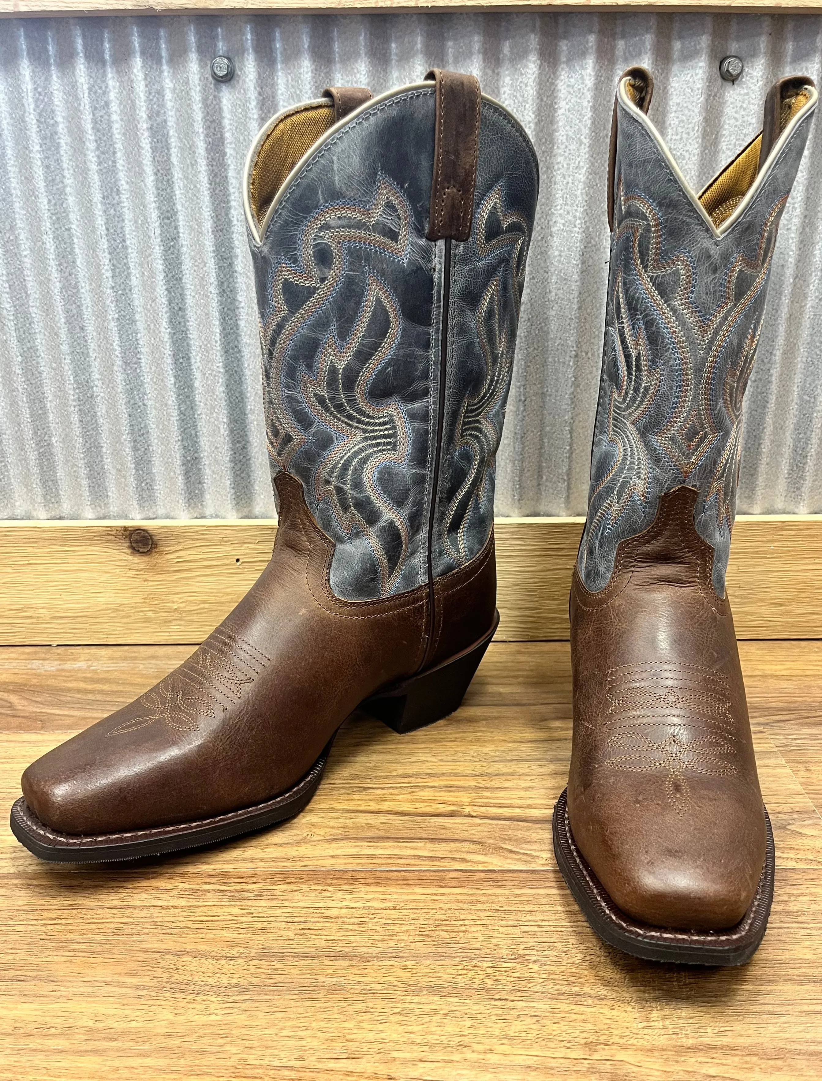 Laredo Men's Tan and Blue McKinney Cowboy Boots 68556