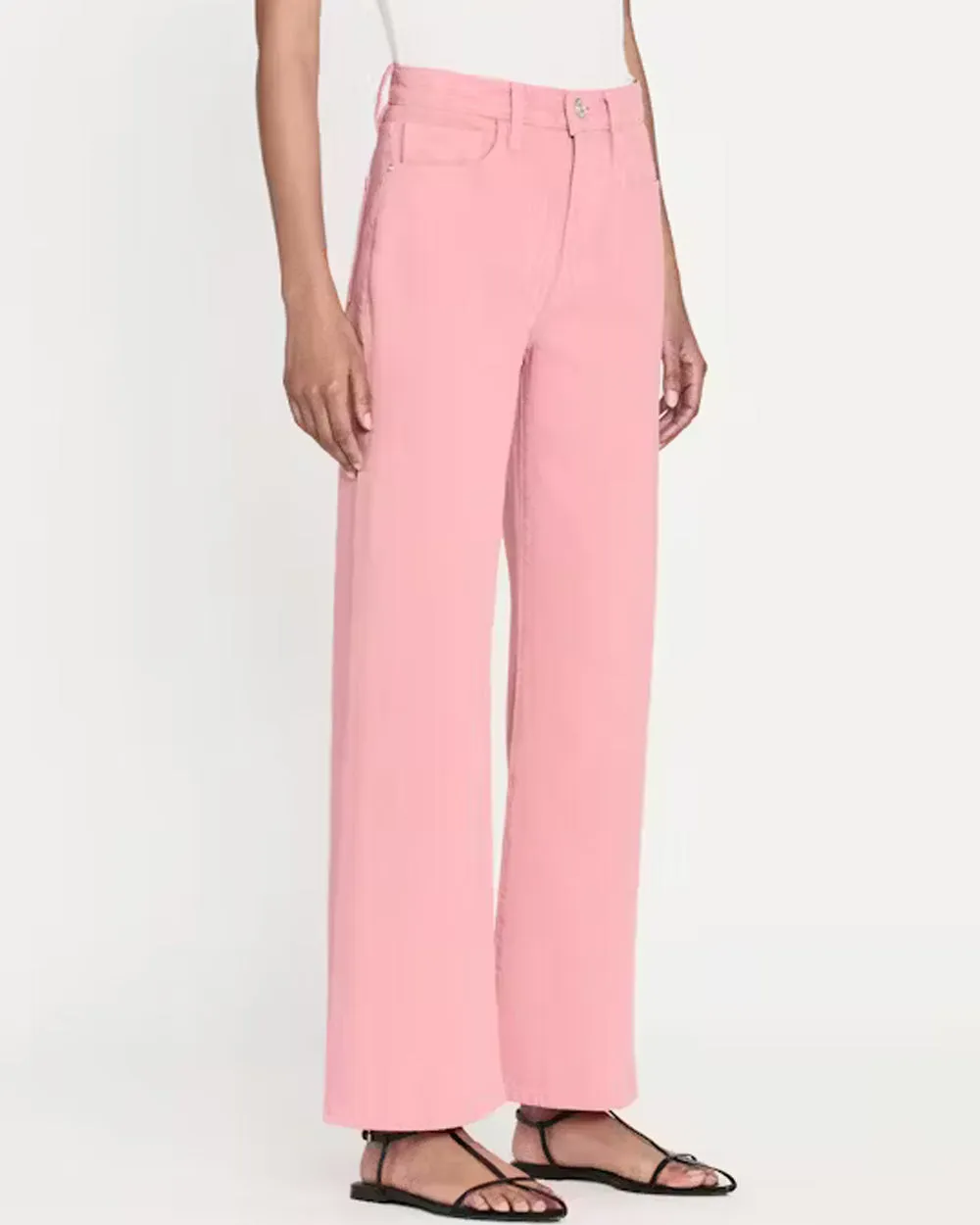 Le Jane Wide Crop Jean in Washed Dusty Pink