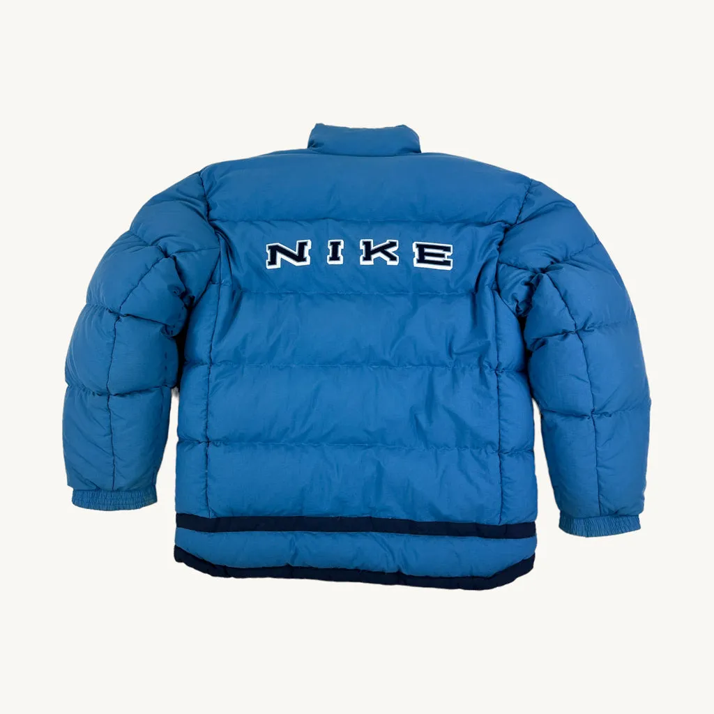 Light Blue 90s NIKE Reversible Puffer Jacket Coat (L)