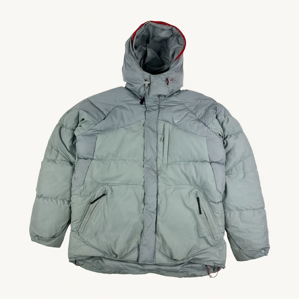 Light Grey y2ks NIKE Puffer Jacket Coat (L)