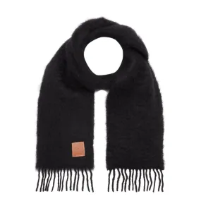 LOEWE Logo Tassel Scarf - Black