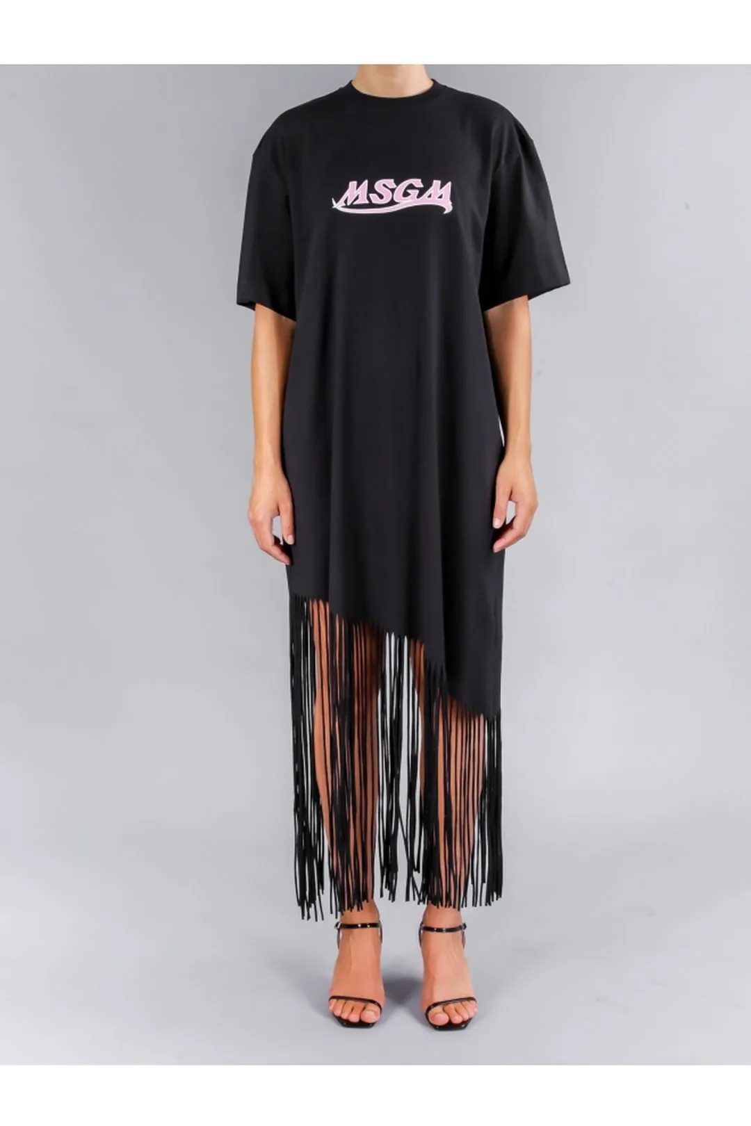 Logo-Print Fringed Dress