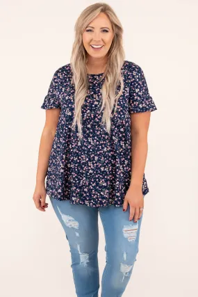 Lovely Melody Top, Navy