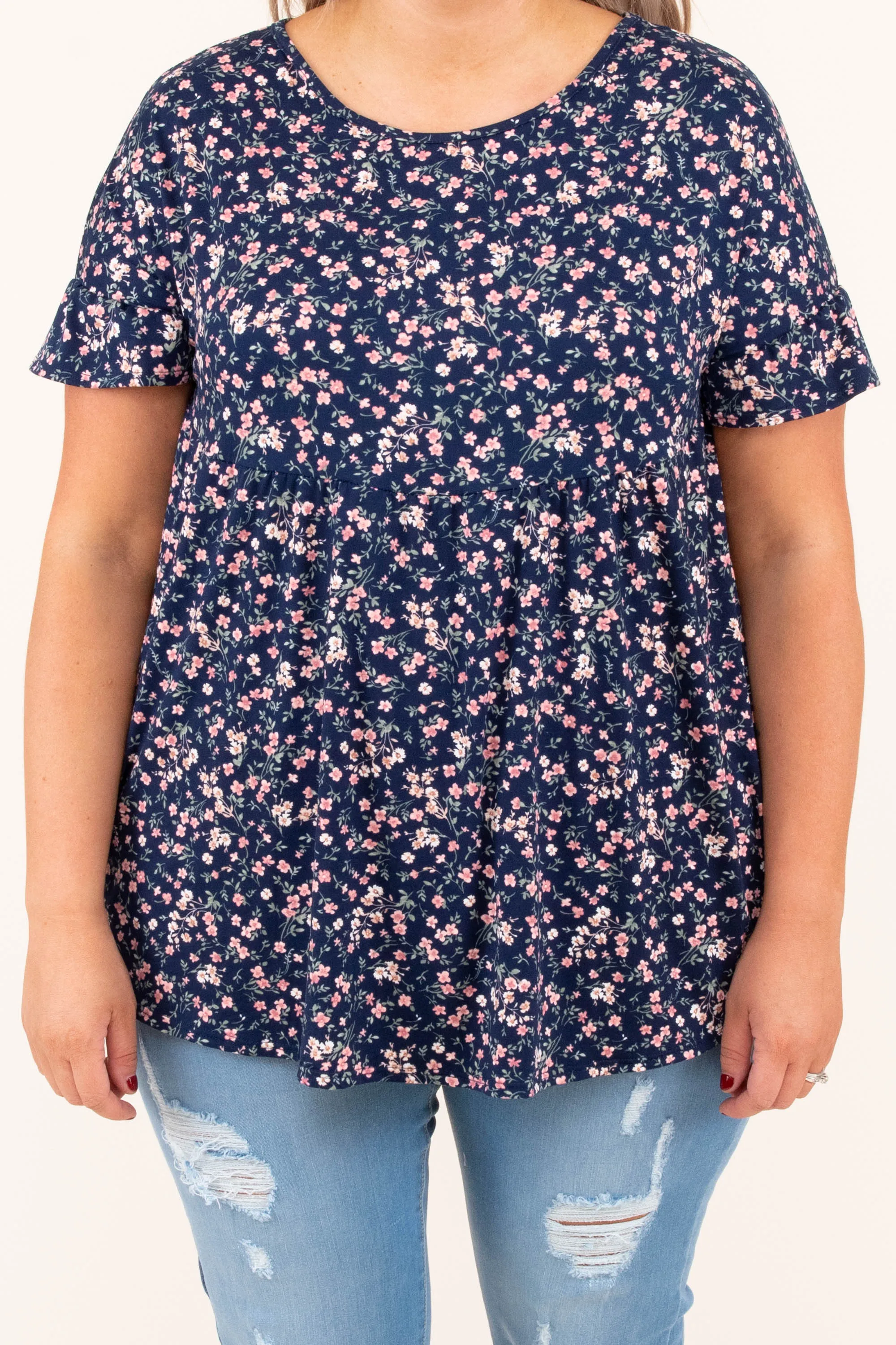 Lovely Melody Top, Navy