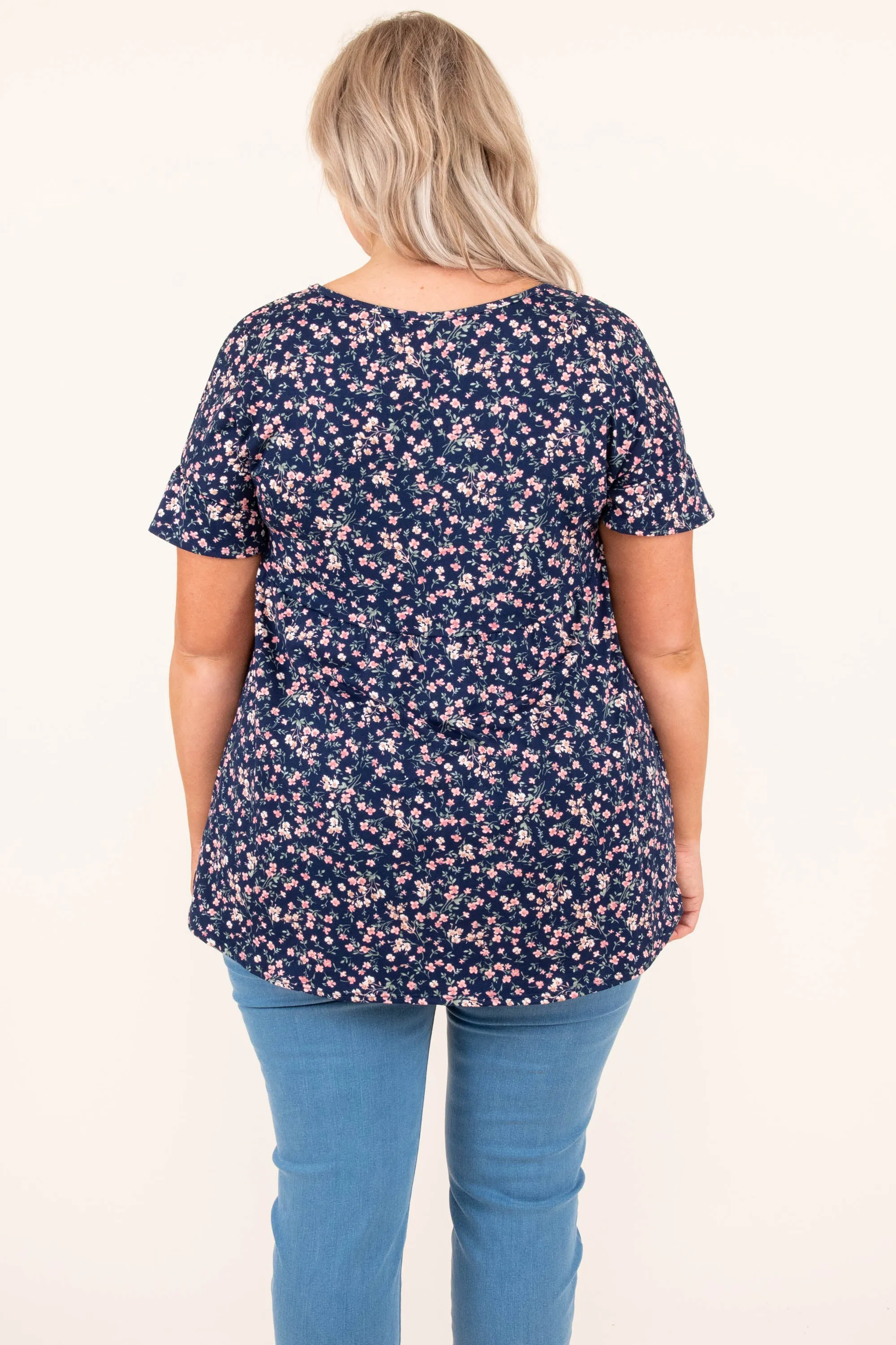 Lovely Melody Top, Navy