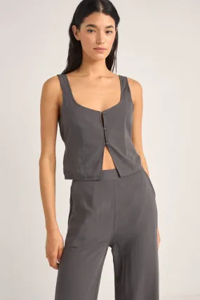 Maya Vest Top Charcoal