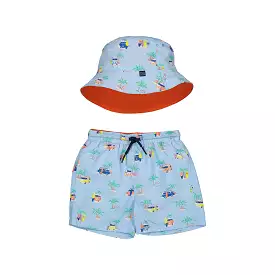 Mayoral Baby Swim Shorts w/Hat Set_Light Blue 1640-49