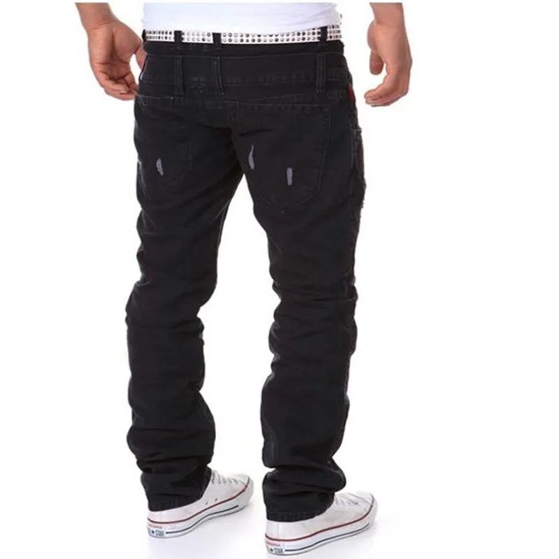 Men's Cotton Punk Style Mid Waist Skinny Full Length Cargo Pants